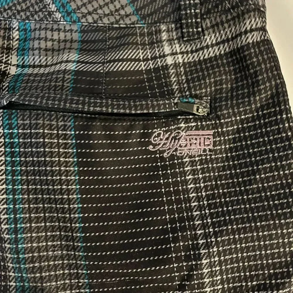 O’Neill Hybrid Plaid Board Shorts sz 31 EUC